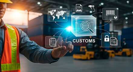 An engineer managing for import export logistics concepts.