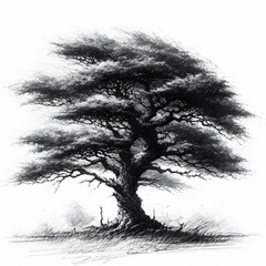 Detailed Sketch of Solitary Tree