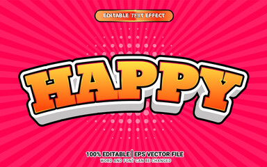 Happy 3d fun comic text effect
