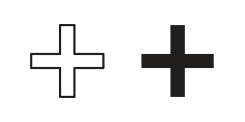 Fototapeta premium Plus icon designs collection for mobile, ui, web.