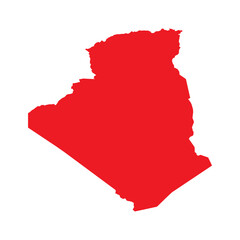 Abstract Red Algeria Simple Map