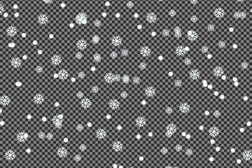 White Snowfall Overlay PNG – Winter Snow Particles Vector Design