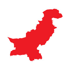 Abstract Red Pakistan Simple Map