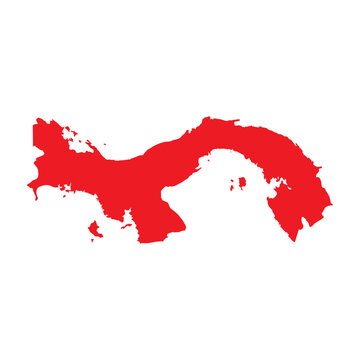 Abstract Red Panama Simple Map