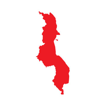 Abstract Red Malawi Simple Map