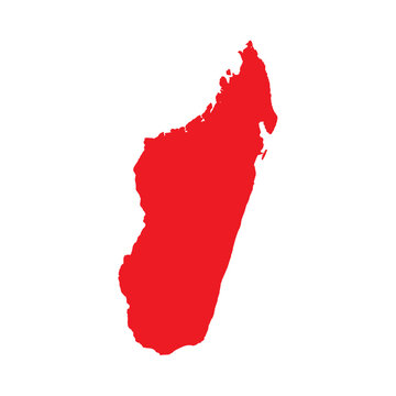 Abstract Red Madagascar Simple Map