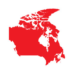 Fototapeta premium Abstract Red Canada Simple Map