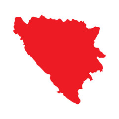 Fototapeta premium Abstract Red Bosnia and Herzegovina Simple Map