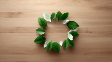 Green tea leaves artfully arranged inspire calm and well being