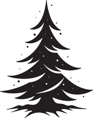 Abstract vector illustration of a green pine Christmas tree decoration with snow for winter holiday season celebration card design