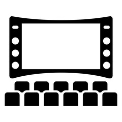 vector illustration of the Cinema Screen and chair to watch movie