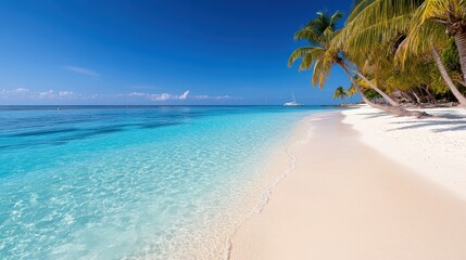 Fototapeta premium Breathtaking tropical paradise with azure waters and white sandy beaches