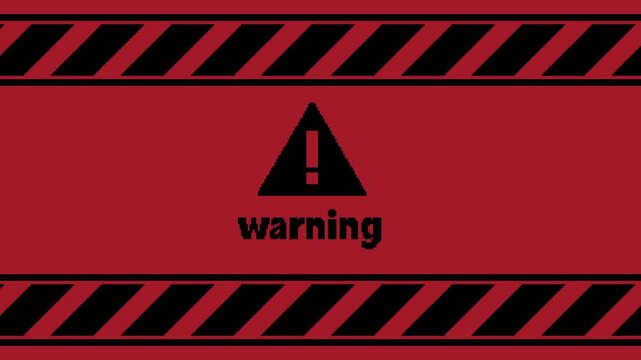 Blinking-Red-and-Black-Warning-Screen-with-Text-and-Hazard-Symbol-High-Contrast-Flashing-Danger-Background-with-Fixed-Warning-Stripes