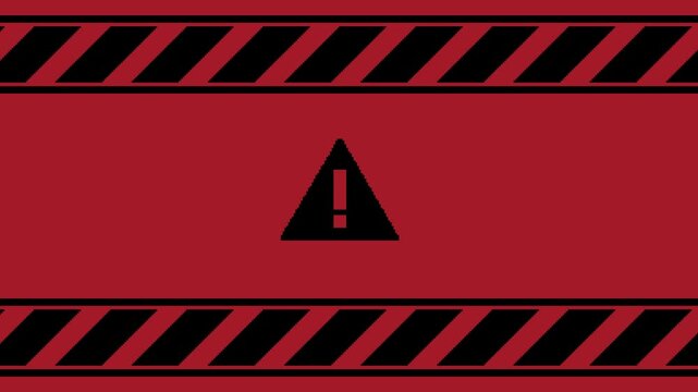 Flashing-Red-and-Black-Simple-Hazard-Symbol-Background-Urgent-Attention-Alert-Blinking-Exclamation-Mark-and-Danger-Stripes