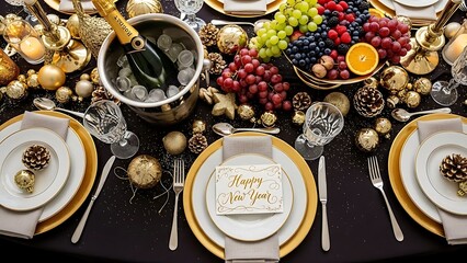 happy new year, new year's eve, silvester, new year, celebration greeting card, new year card - Year 2026 in sparkler font and firework fireworks pyrotechnic, isolated on black night sky background