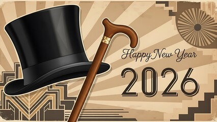 happy new year, new year's eve, silvester, new year, celebration greeting card, new year card - Year 2026 in sparkler font and firework fireworks pyrotechnic, isolated on black night sky background