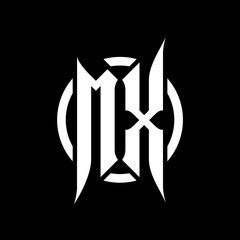 MX Monogram Logo on Black Background