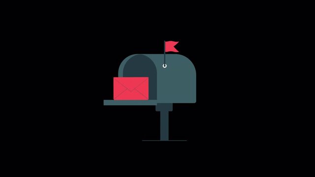 Animated Mailbox with Mail. Newsletter Subscription Concept Video - Transparent