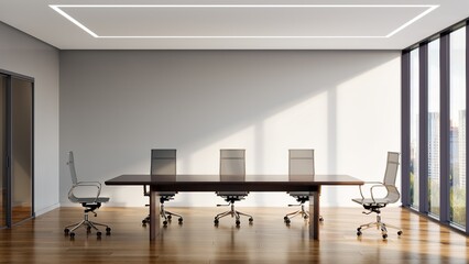 Modern office interior - empty meeting room. 3d illustration