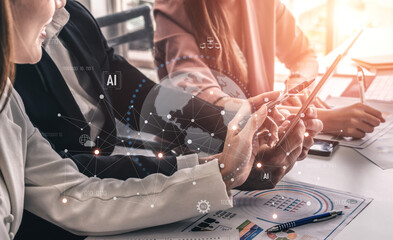 Global AI network showing connection between AI, global, and network elements across the digital world and data infrastructure Vouch