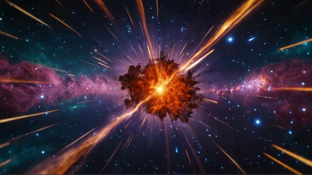 Video A star bursts forth from the darkness of space, surrounded by countless other stars