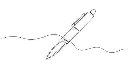Back to school concept education pen continuous one line art drawing,