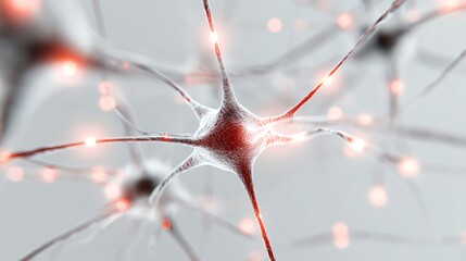 Artificial intelligence neural network visualization with glowing connections on white background