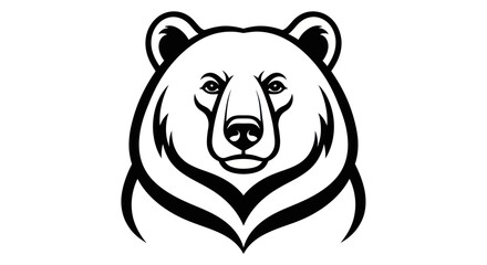 Bold monochrome illustration of a bear head for graphic design projects