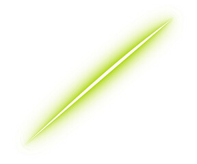 Glowing neon green light streak. Diagonal luminous slash accent for presentation and graphic highlights. Bright energy beam overlay for ui and digital designs