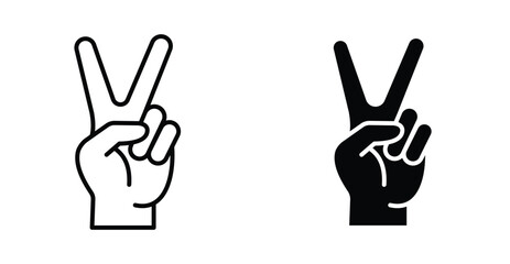 Fototapeta premium Peace sign icon set. Peace sign vector symbol in black filled and outlined style.