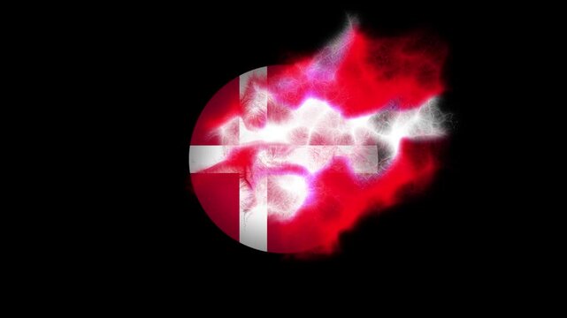 Electric Denmark Energy Symbol Flag Animation Representing Innovation and Future Technology
