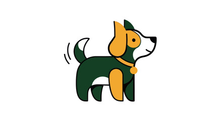 Cartoon dog illustration on white background for various design purposes