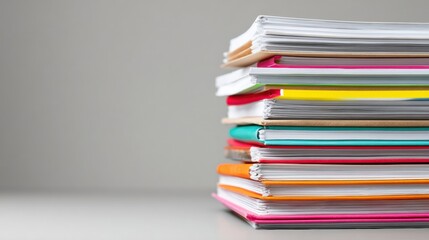 Stack of Academic Journals Arranged on a Neutral Background With Clear Space for Text and Visual Elements to Enhance Educational Material Design