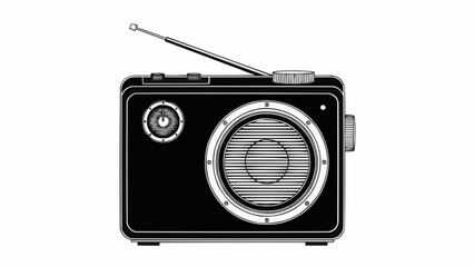 Retro Radio Illustration - A Vintage Audio Device.