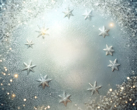 Frosted glass texture with delicate silver sparkles 