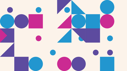Colorful Geometric Pattern Abstract Design With Circles Squares and Triangles