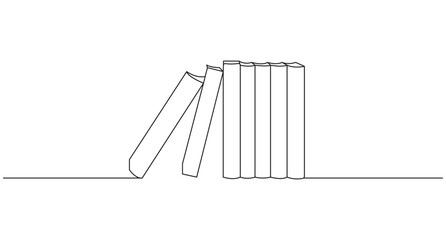 Book Continuous one line art drawing back to school concept,1
