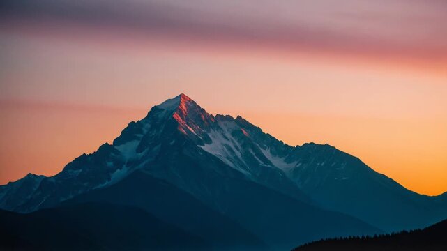 Video A breathtaking view of a mountain range at sunset, perfect for use in travel or outdoor enthusiast articles
