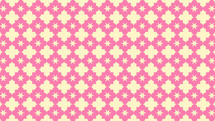 Decorative pink geometry pattern with soft curves and balanced symmetry for design assets