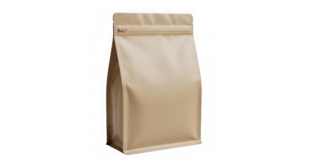 Blank brown kraft stand up pouch doypack packaging mockup.