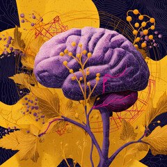 Brain and Logical Pattern Network Illustration 