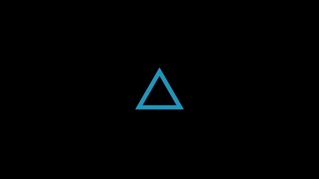 Risk caution message icon animation. Alert risk safety danger road warning sign symbol on black background. 4k video