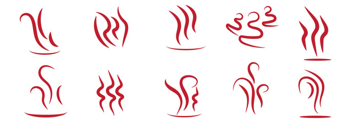 Smoke steam icon vector set. abstract Smoke steam icon on white background.