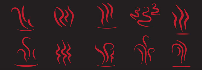 Smoke steam icon vector set. abstract Smoke steam icon on white background.