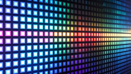 Naklejka premium Colorful LED Display - A Vibrant Visual Spectacle.