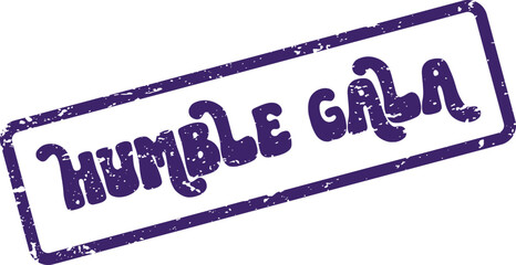 Authentic textured purple stamp with Humble Gala text for special event invitations