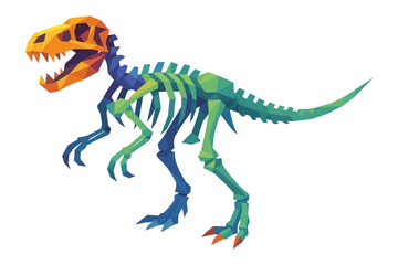 Fototapeta premium Geometric dinosaur art in vibrant low polygon design for modern decor