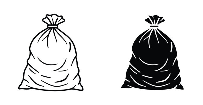 Trash bag icon graphic design. Vector icon illustrations