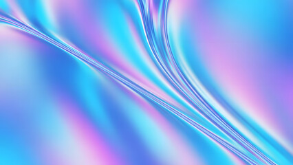 Obraz premium Abstract holographic background with iridescent gradients and futuristic design presenting smooth liquid shapes for modern textures with metallic reflections in light pastel tones