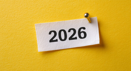 Future planning event for 2026 strategic insights business graphic design yellow background